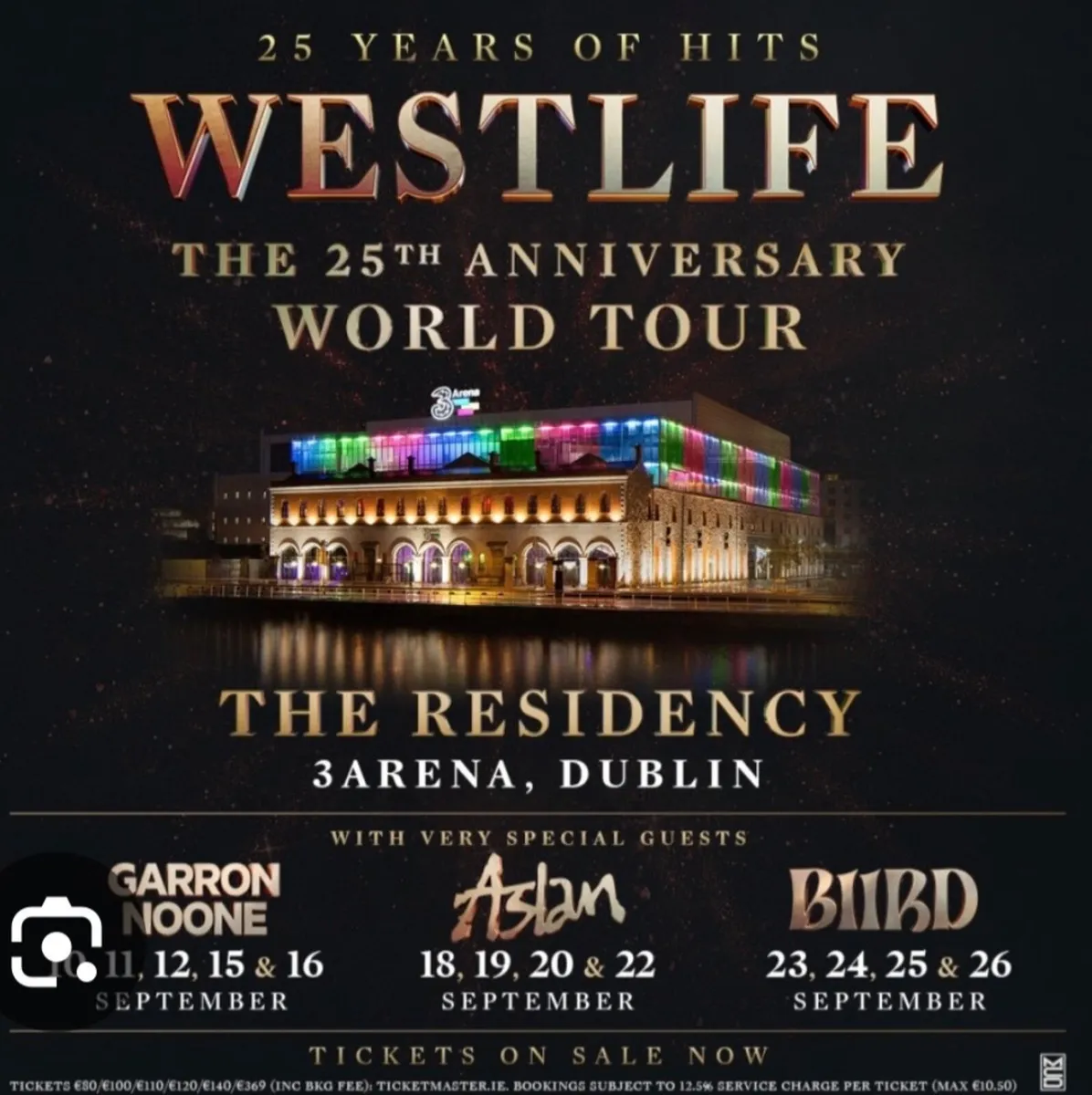 2 westlife Tickets Friday 18th & overnight stay