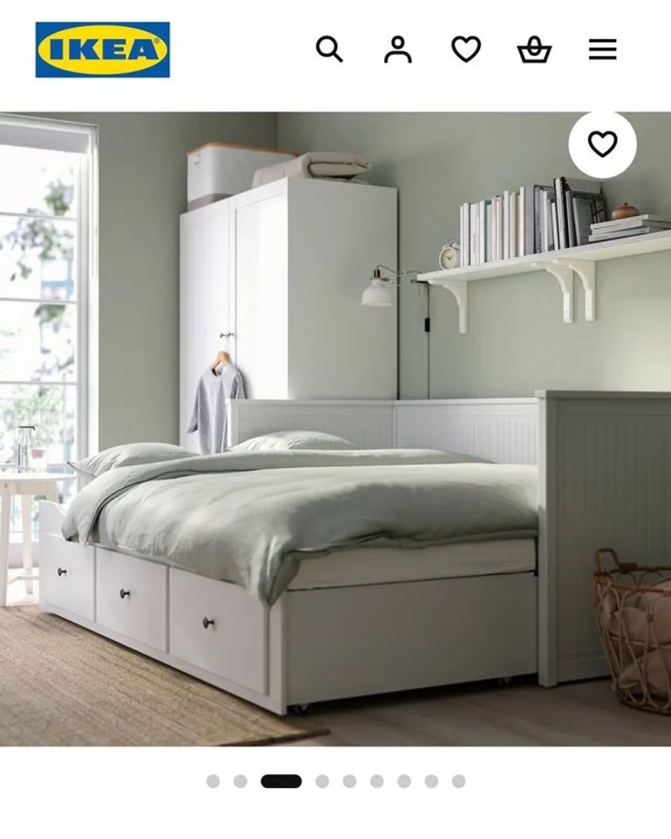 IKEA HEMNES Day-bed frame with 3 drawers (2 mattresses included) - Image 4