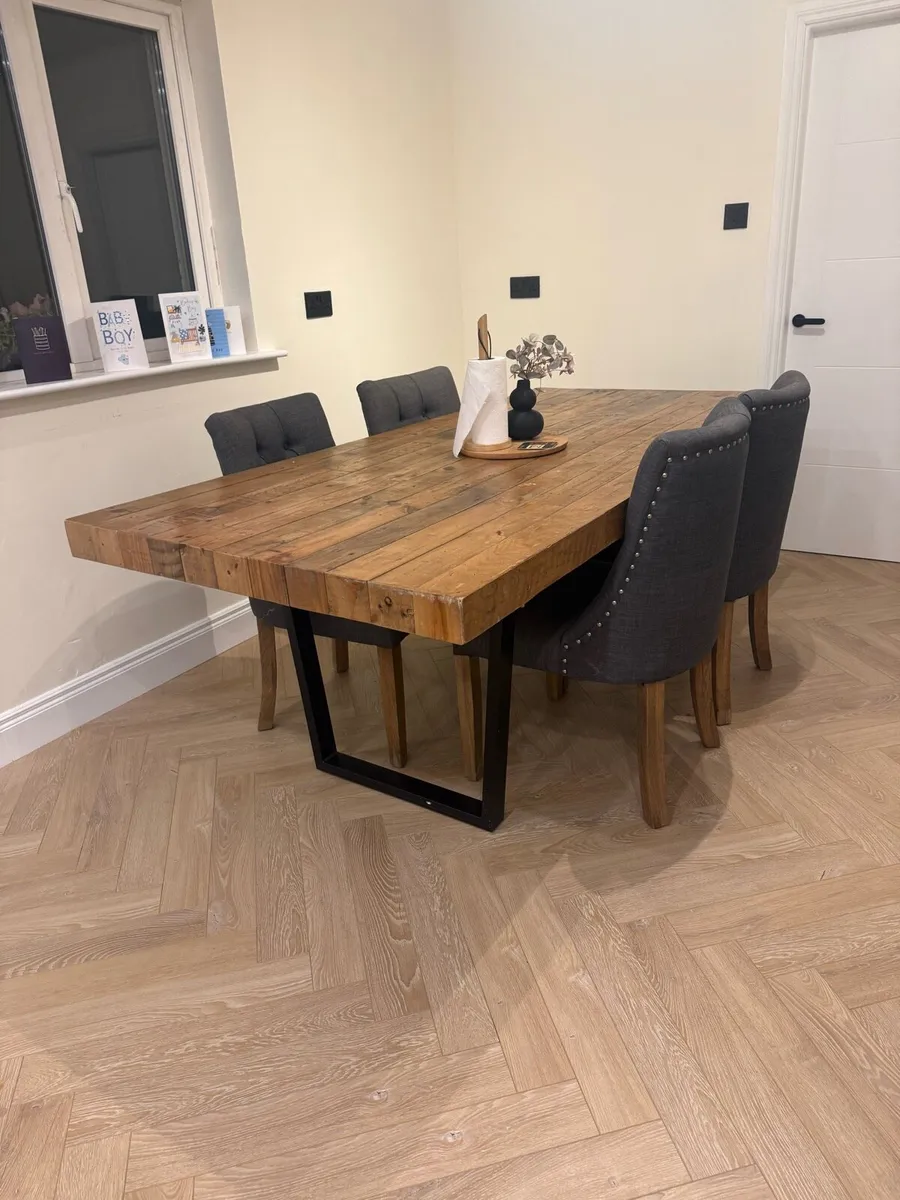 Large Solid Dining Table + Chairs – EZ Living - Image 1