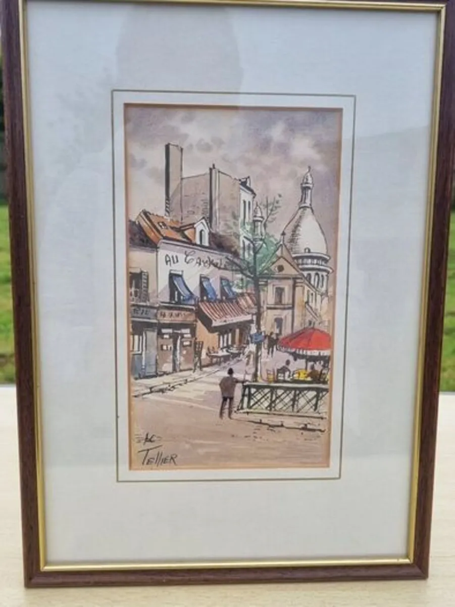 Original watercolor and ink by French artist Louis - Image 1