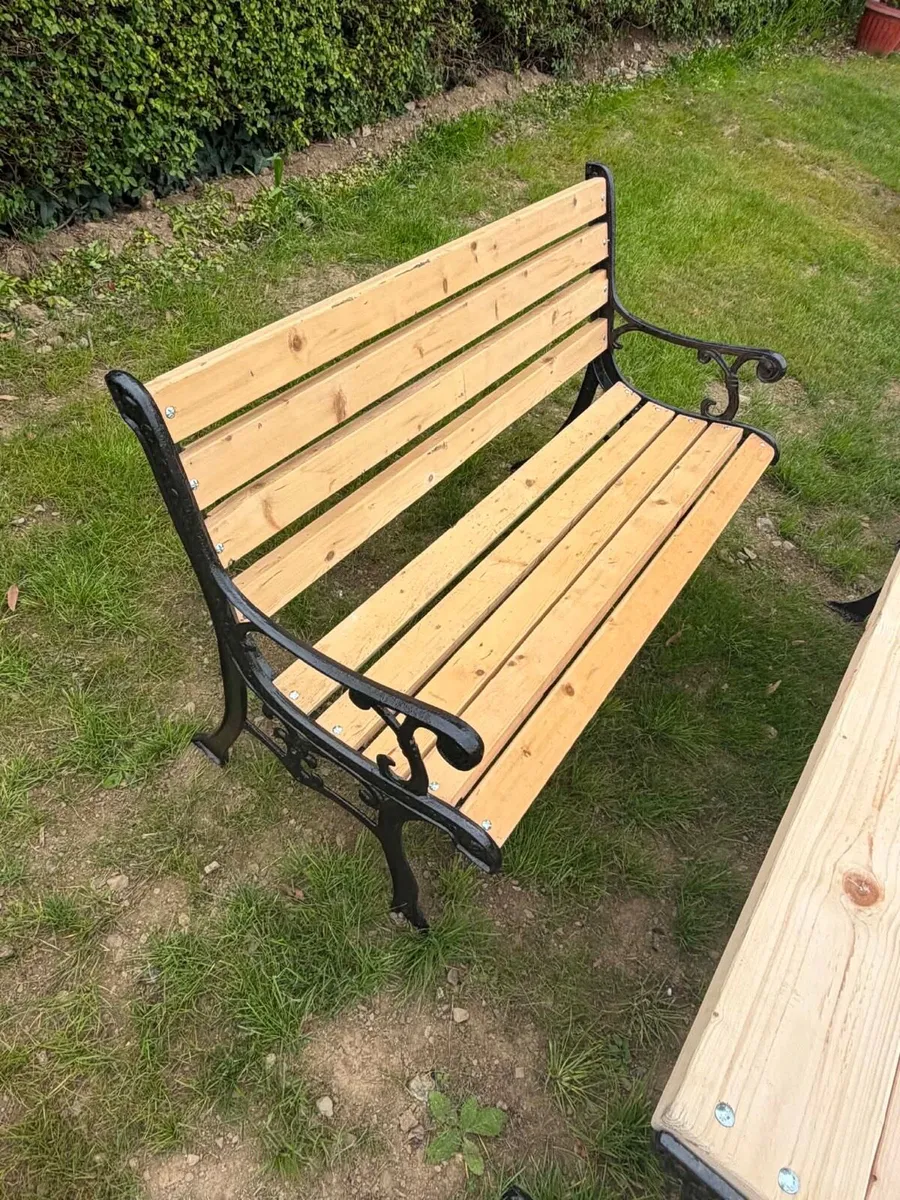 2 x new cast iron bench / chair / garden