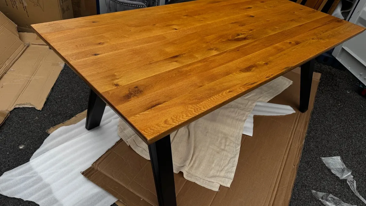 210cm Dining Table Ex Display Like New - Image 4