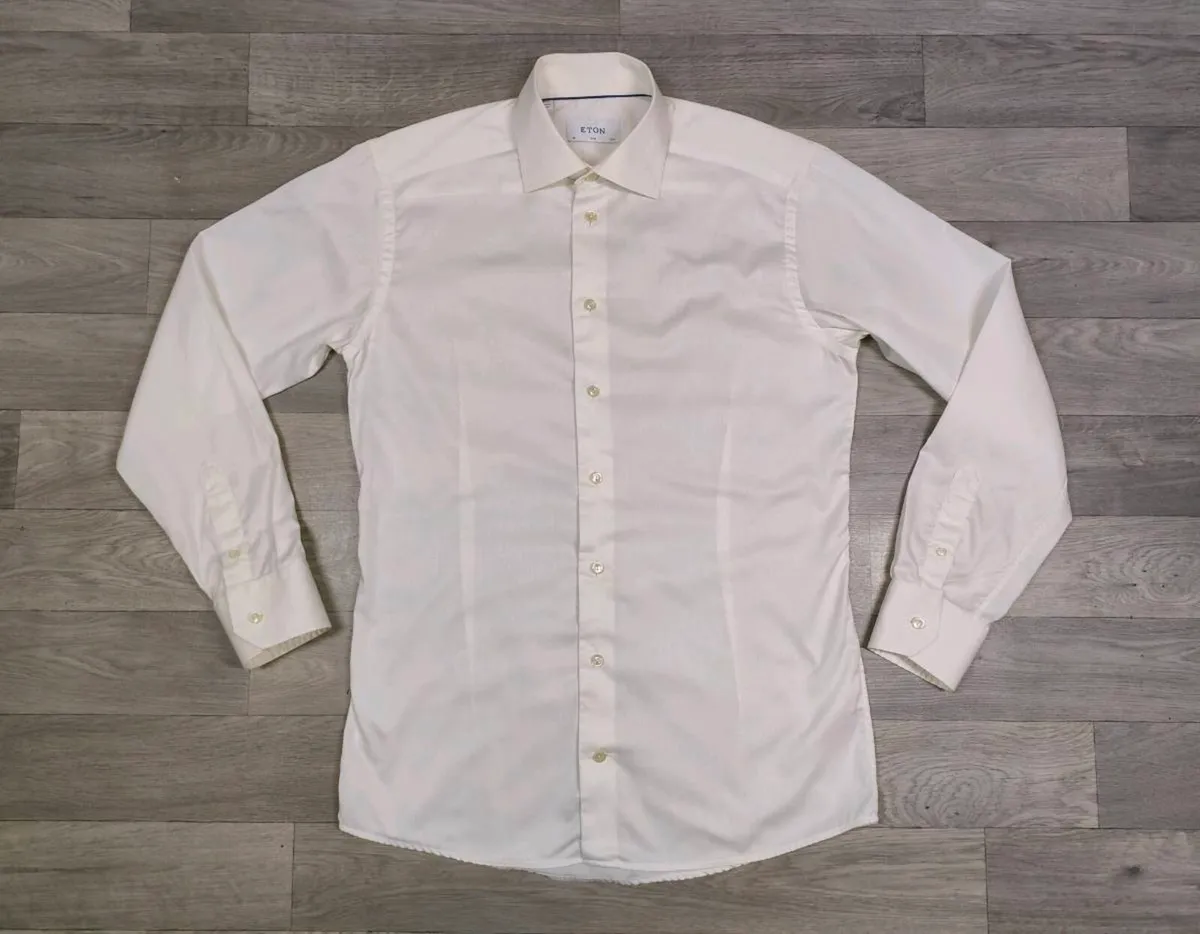 Eton White Shirt Mens Medium Slim Fit - Image 1