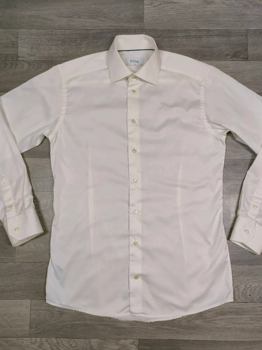 Eton White Shirt Mens Medium Slim Fit - Image 2