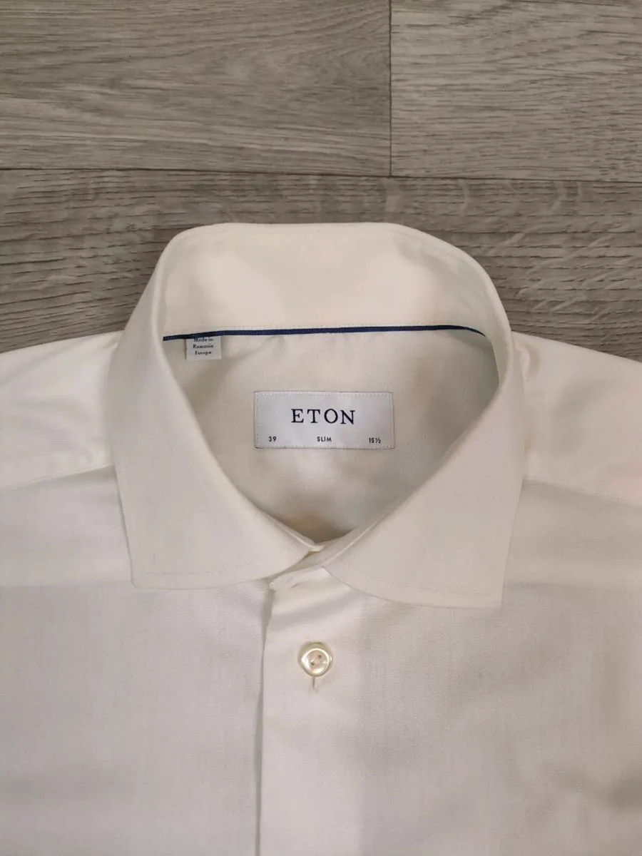 Eton White Shirt Mens Medium Slim Fit - Image 3