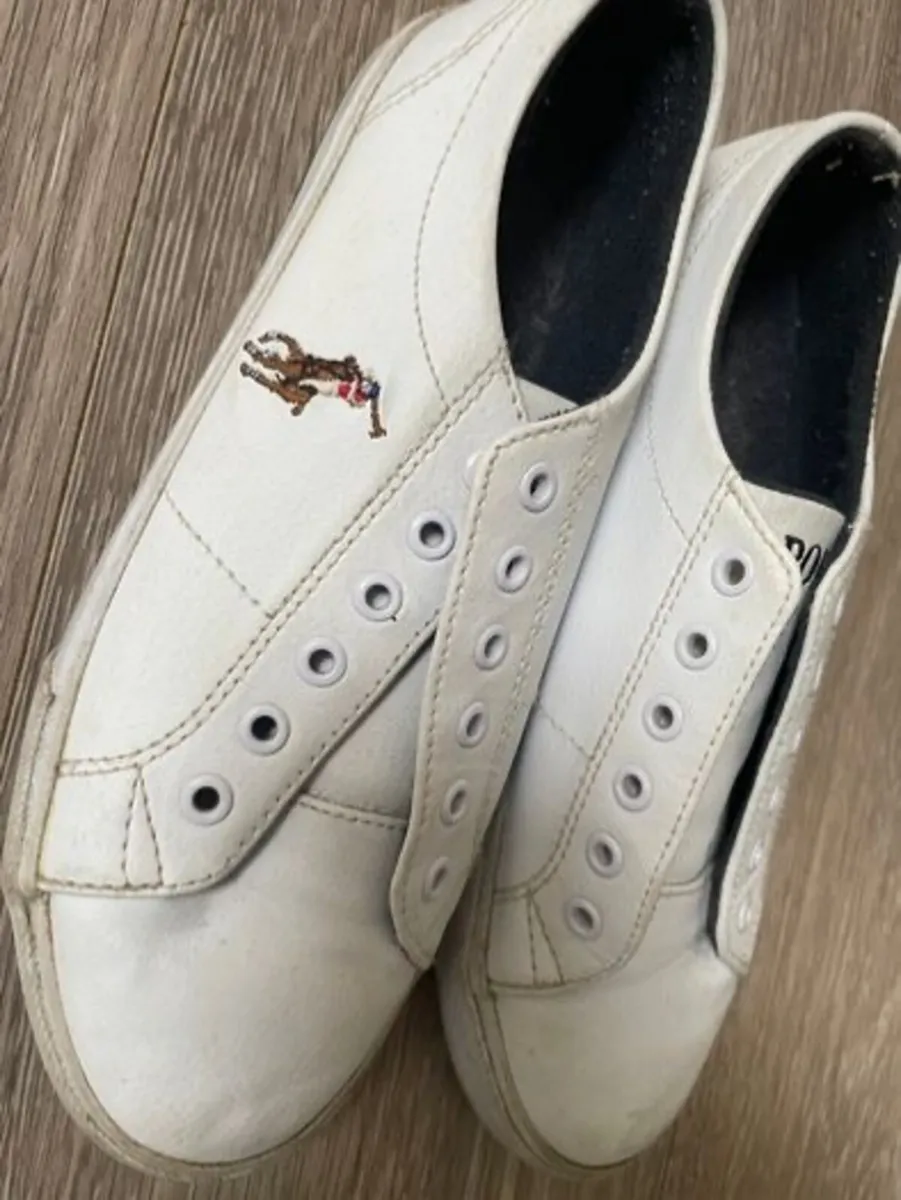 Polo Ralph Lauren White Scholar Sneakers Size 3.5 - Image 1