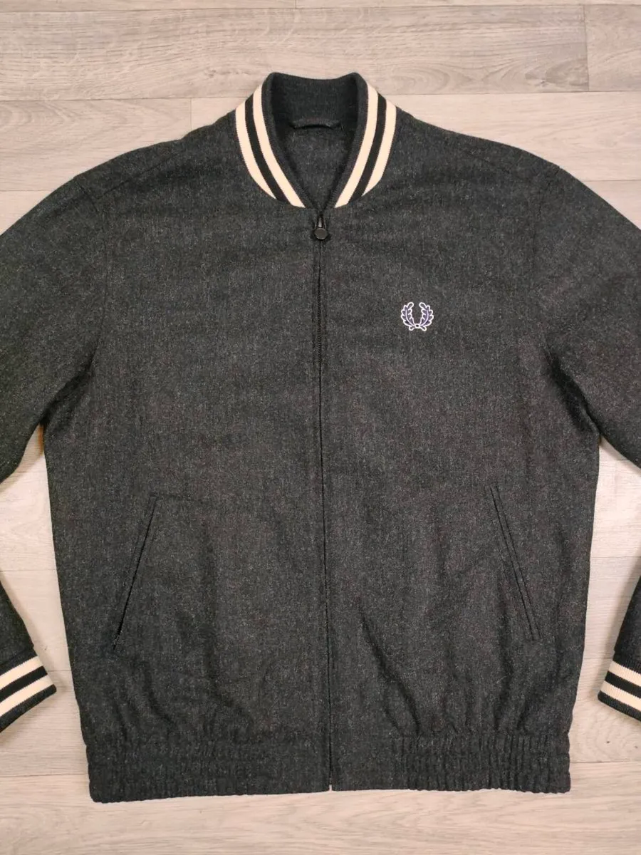 Fred Perry Wool Destroyer Bomber Jacket Mens M - Image 2