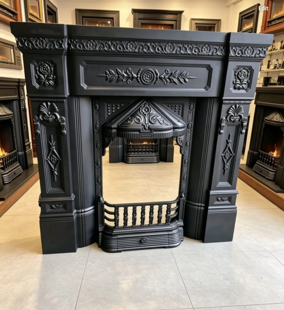 Cast iron fireplace