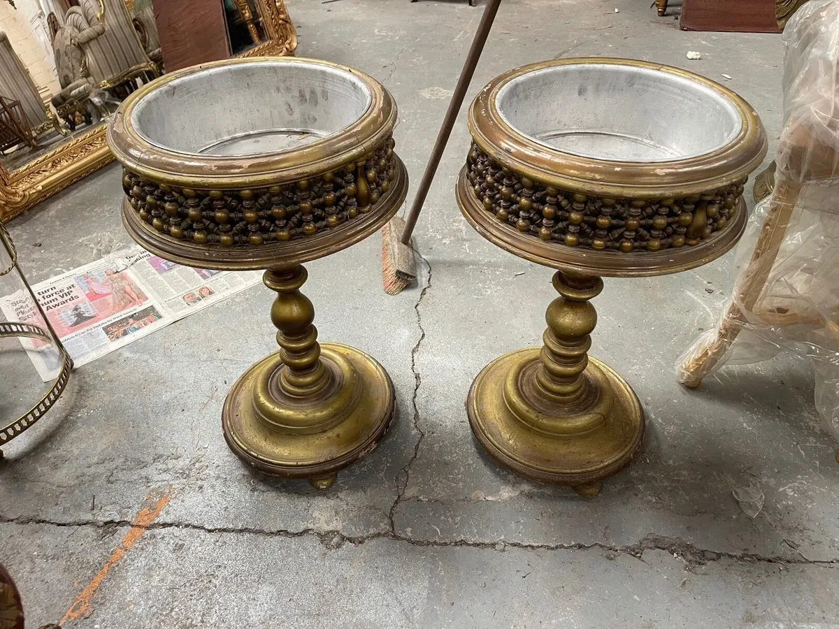 Nice old pair of plant tables .. - Image 2