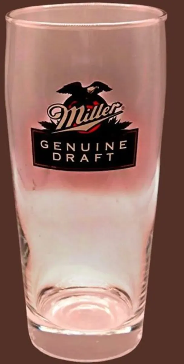 Pair of Vintage Miller Genuine Draft Pint Glasses - Image 1