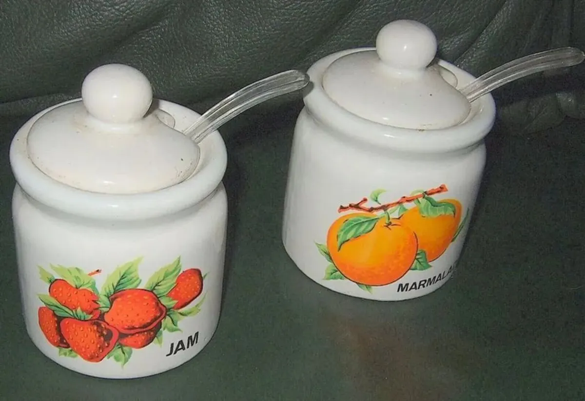 Vintage 1970s Ceramic Jam & Marmalade Pots - Image 3