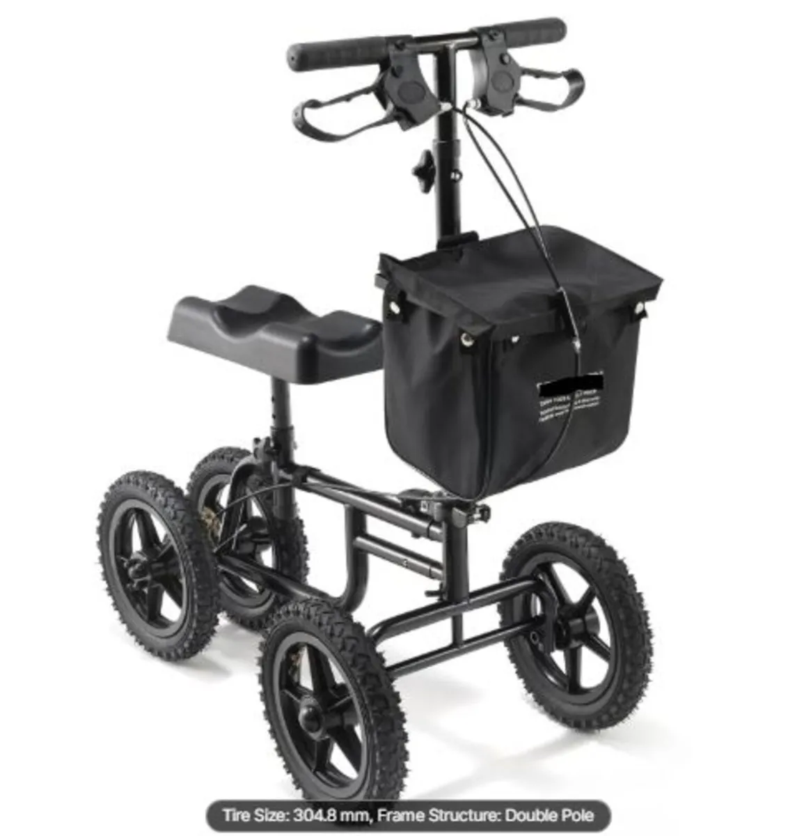 Folding Knee Scooter, Carbon Steel Steerable Knee - Image 1