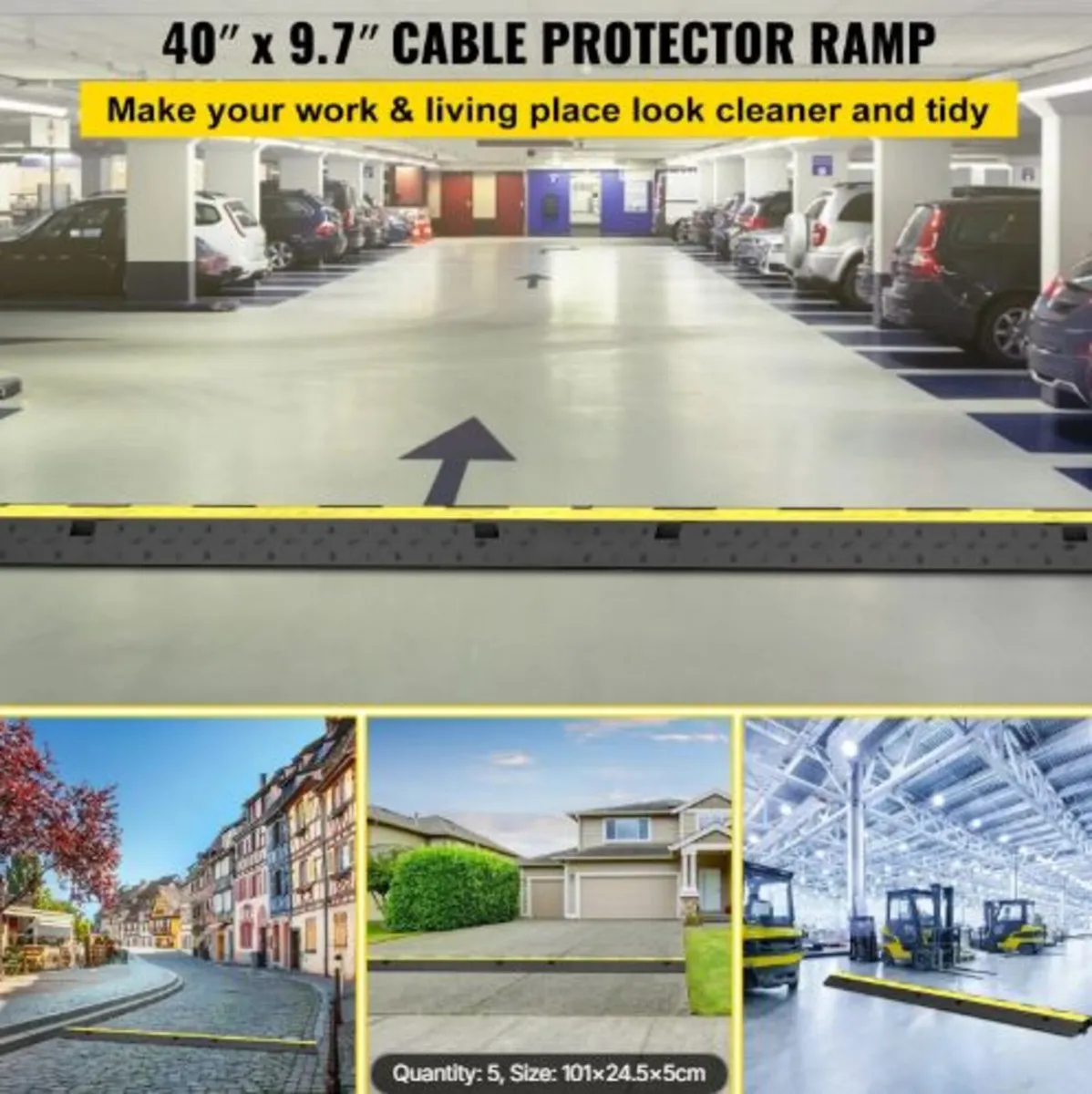 Cable Protector Ramp 101x24.5x5 cm , 5 Packs 2 - Image 2