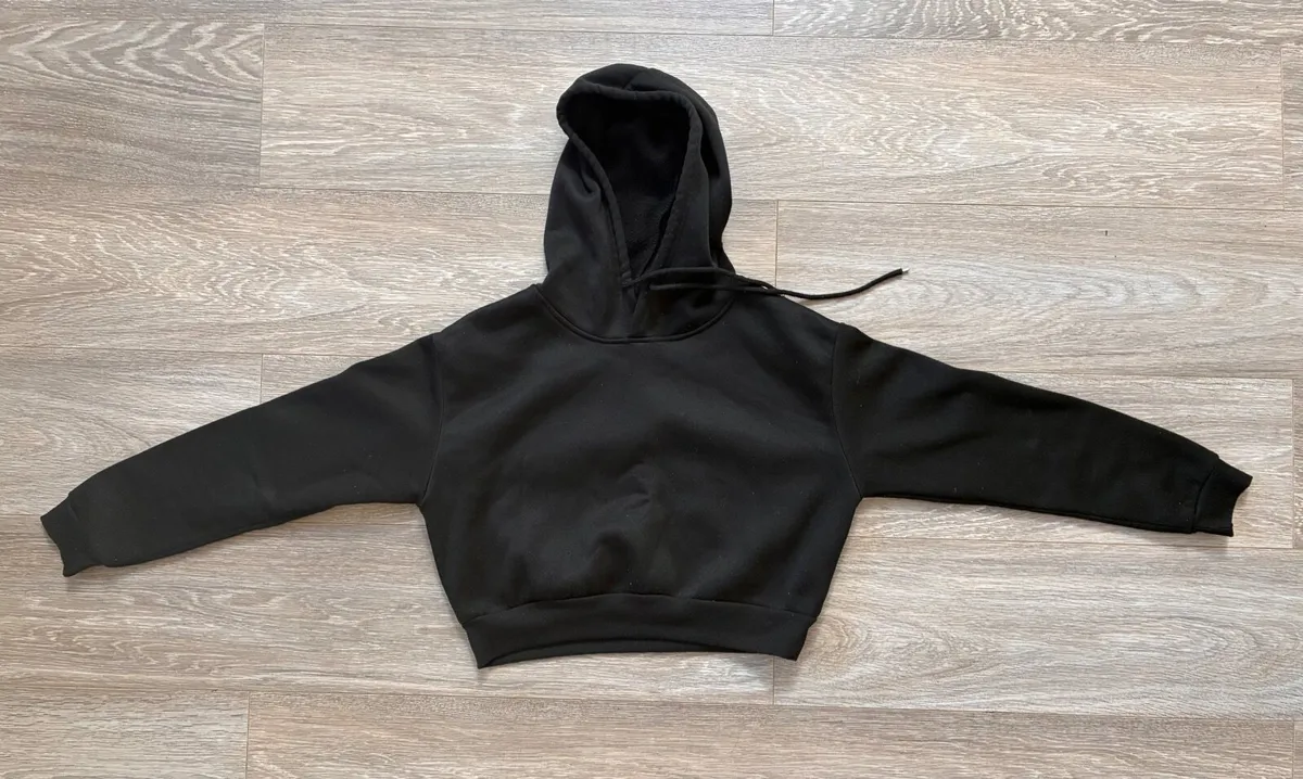 Black Cropped  Hoodie (ex con) - & FREE matching j - Image 1