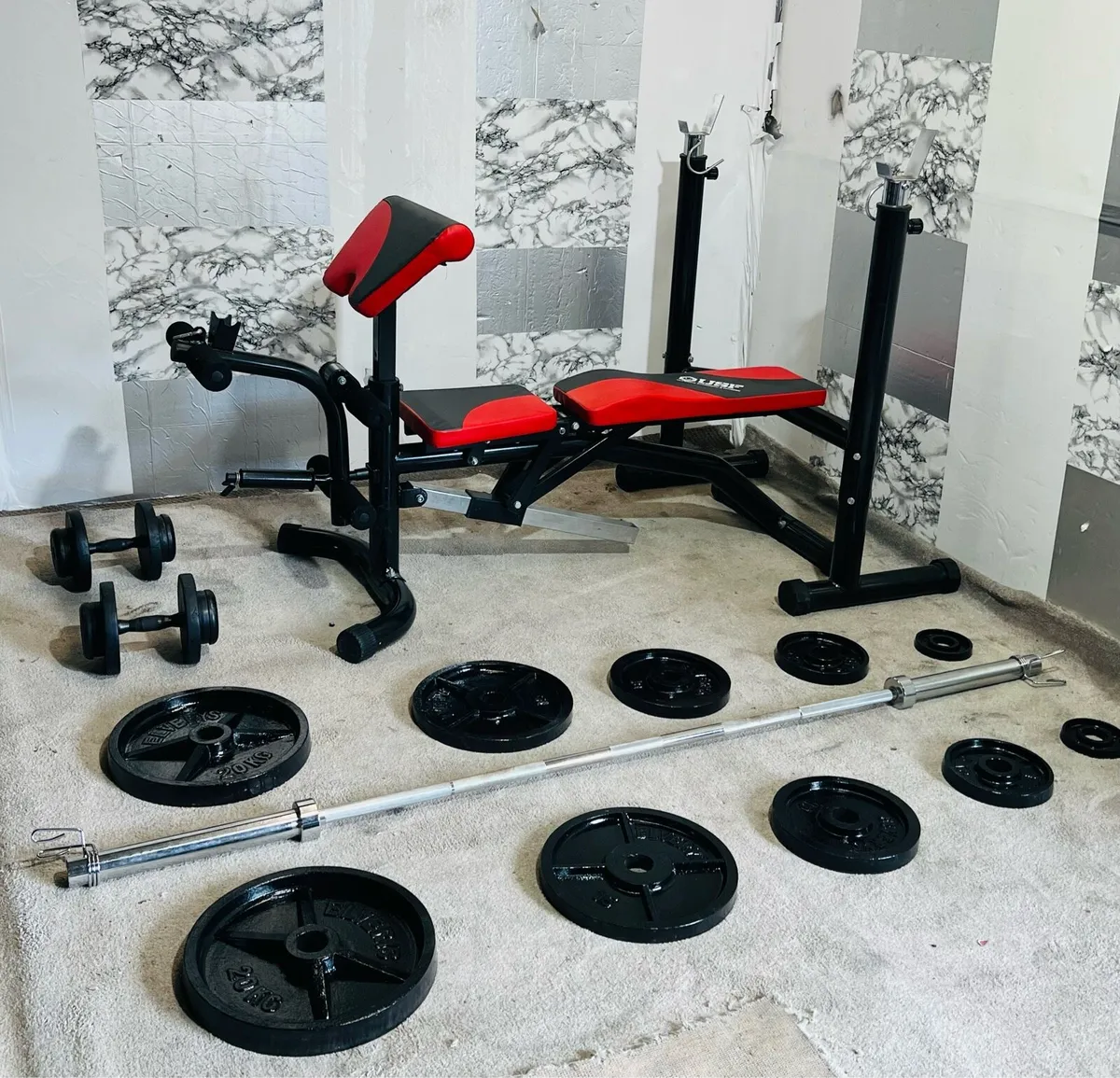 USF OLYMPIC BENCH WEIGHTS DUMBBELLS BARBELL - Image 3