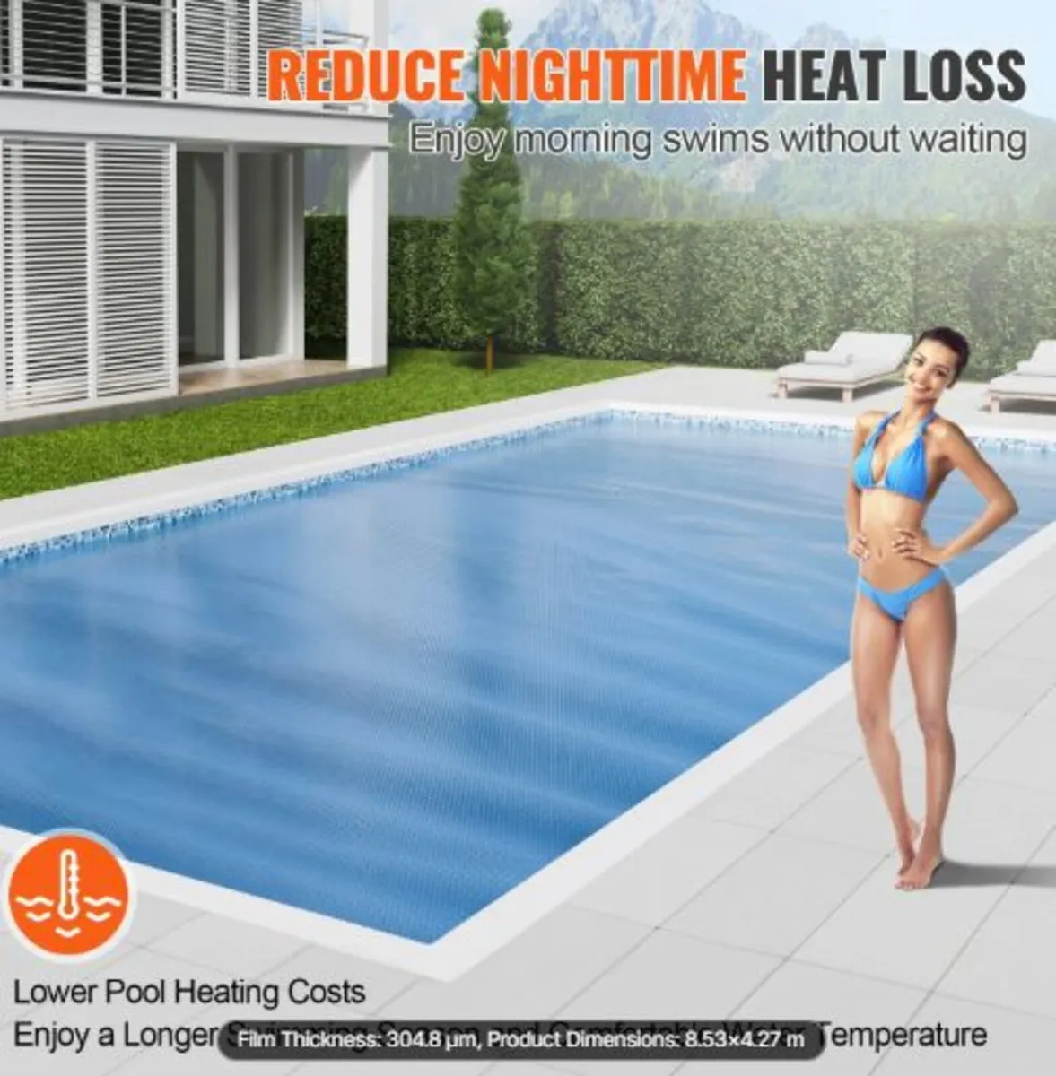 Solar Pool Cover, 28 x 14 ft Rectangle Solar Blank - Image 4