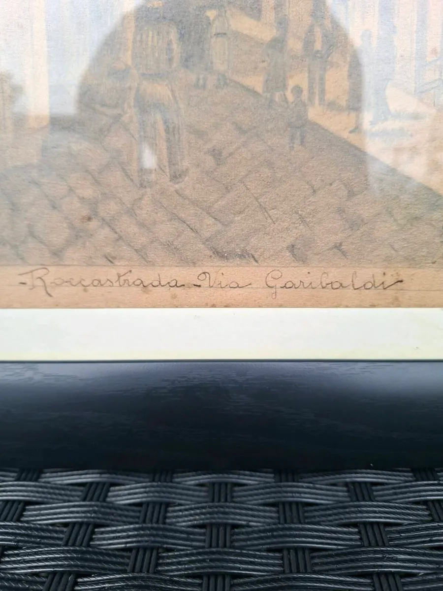 Vintage Original Italian Graphite Drawing - Image 4