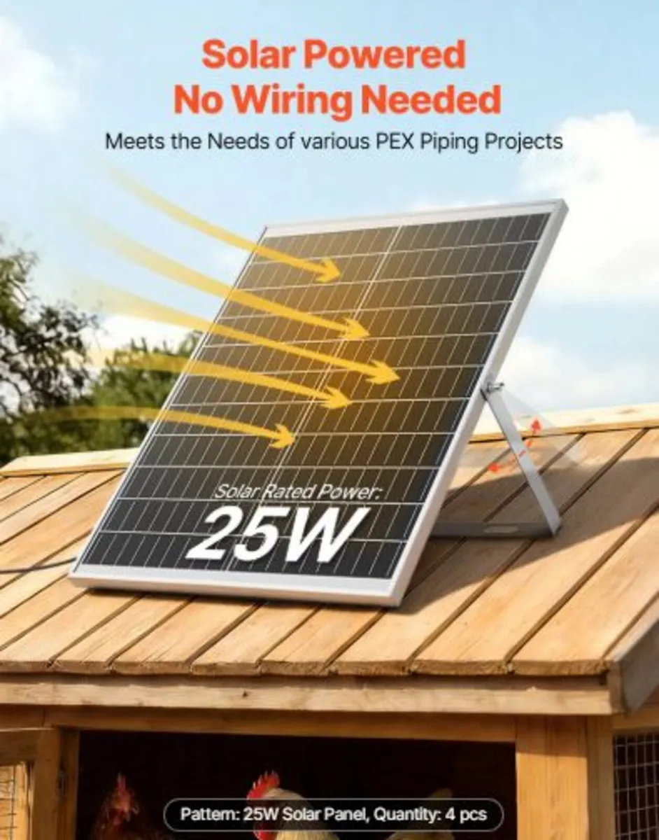 Solar Powered Fan, 25W Solar Panel with 4 Fans, - Image 2