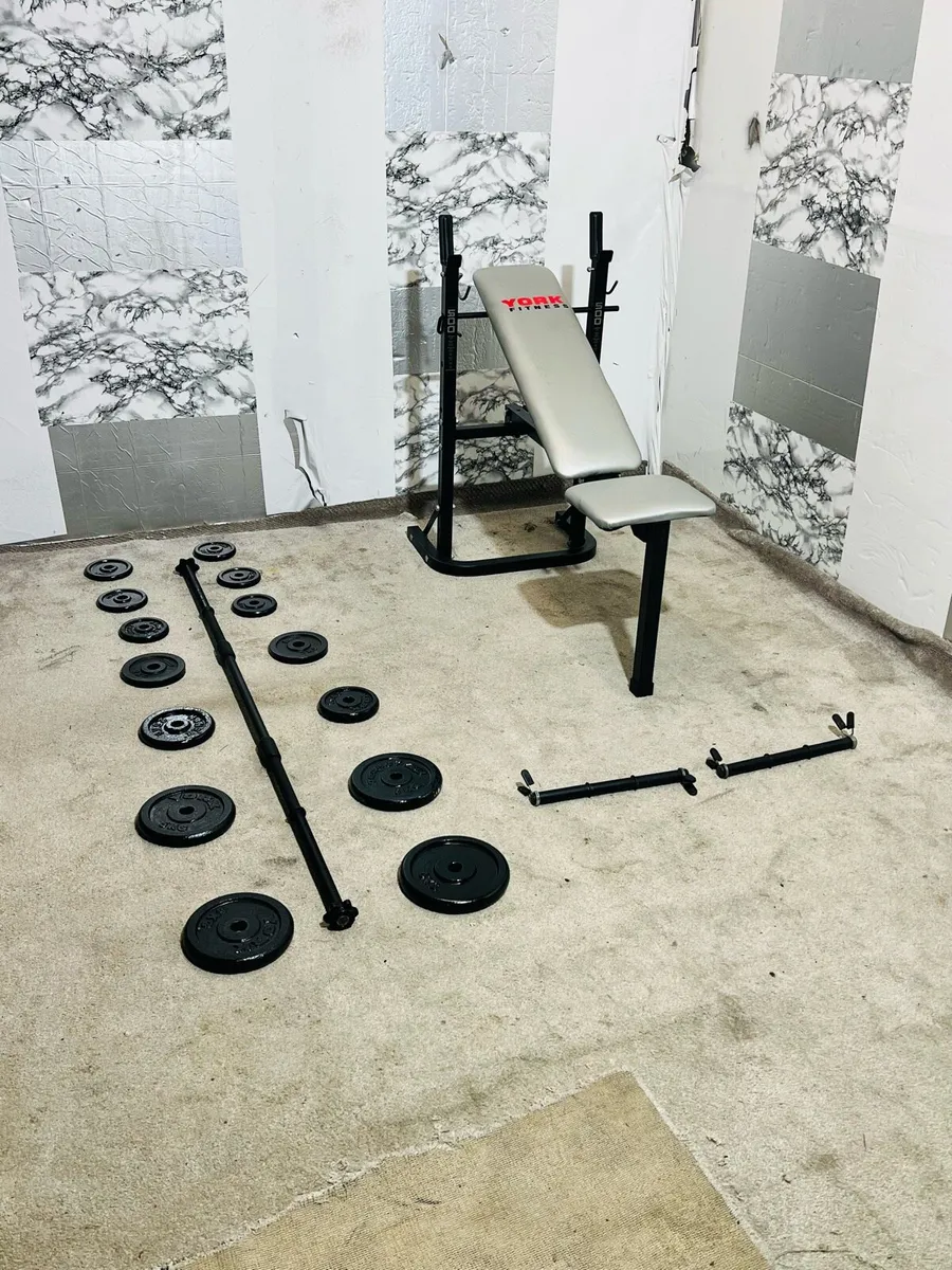 WEIGHT BENCH IRON WEIGHTS BARBELL DUMBBELLS - Image 4