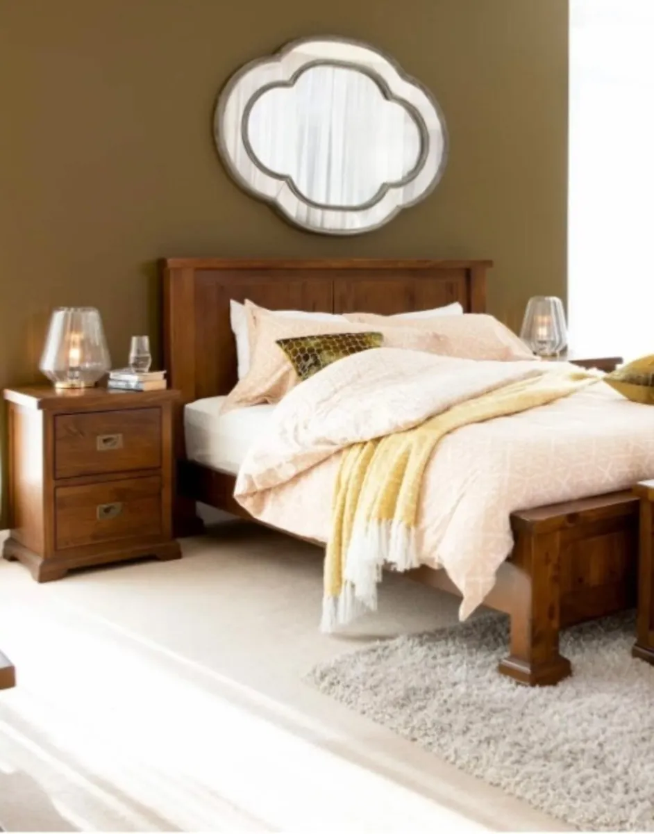 Brand New Wooden Bed Frame and Locker - Image 1