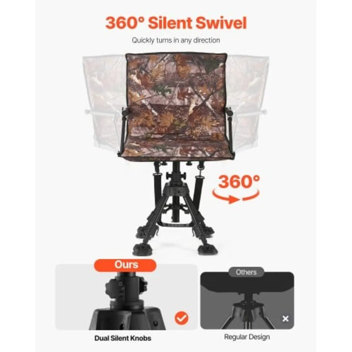 Hunting Chair, 360° Silent Swivel, Foldable Portab - Image 2