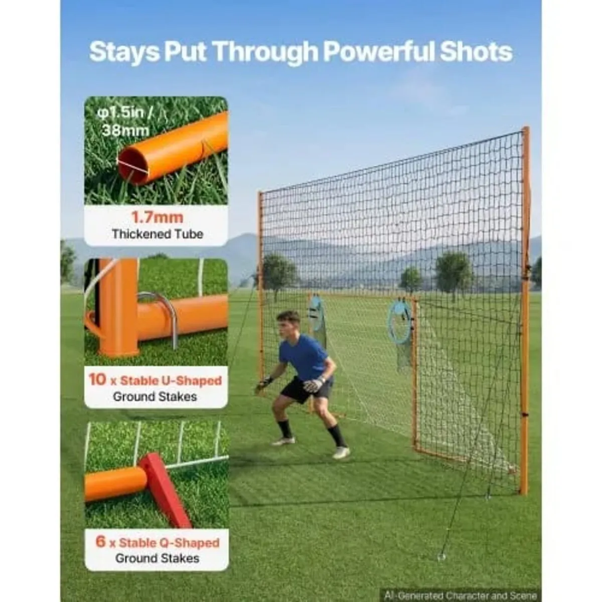Soccer Goal 2.72 x 1.51 m Soccer Goal for Backyard - Image 2