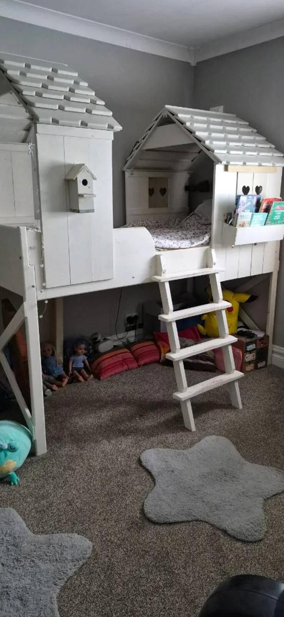 Solid Wood Mid-Sleeper Bed –  Handmade Beautiful, - Image 1