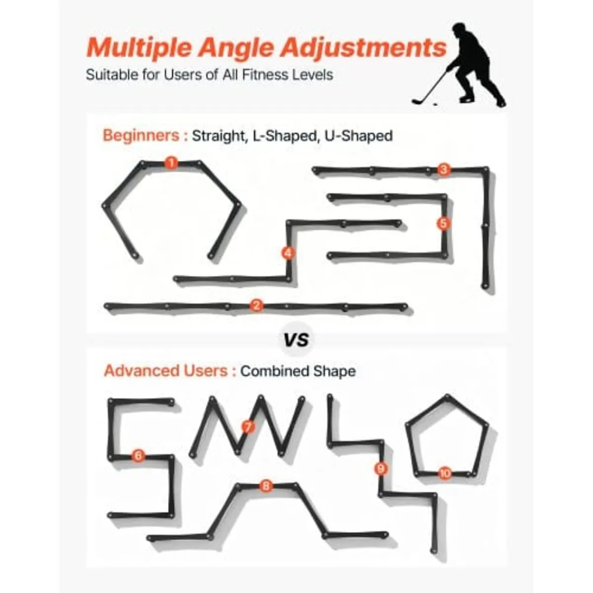 Hockey Training Equipment, 5-Section Adjustable Ho - Image 4