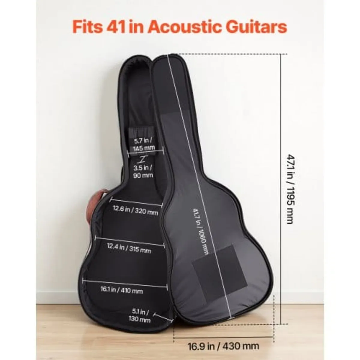 Acoustic Guitar Case, 1195 MM, Hard-Shell Protecti - Image 1