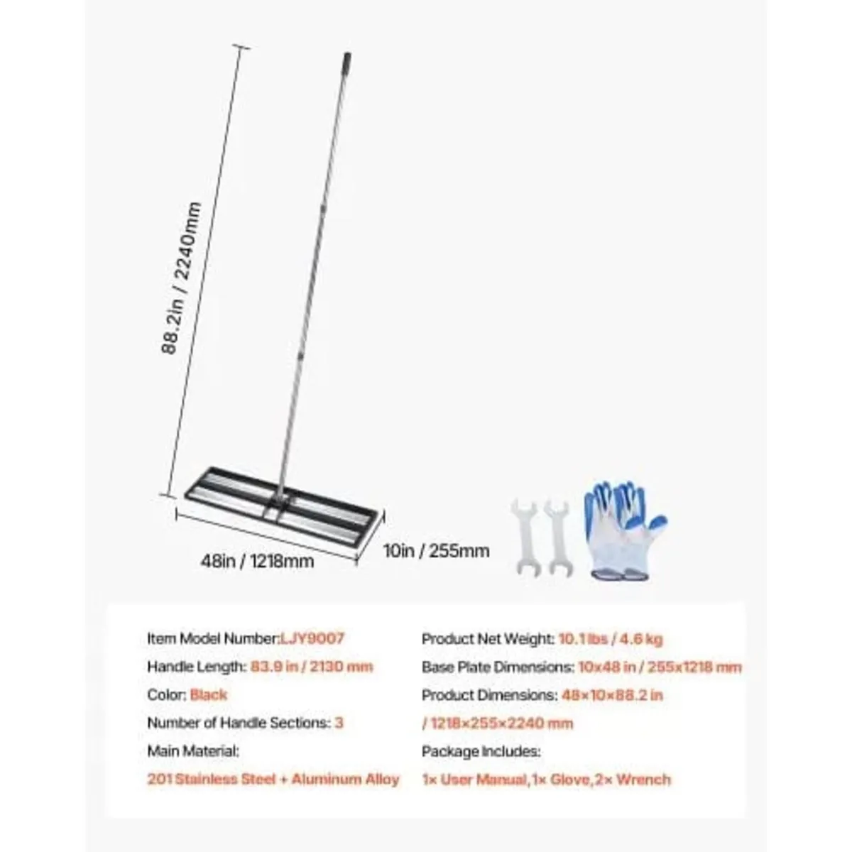 Updated Lawn Leveling Rake with Roller, 48'' x 10" - Image 3