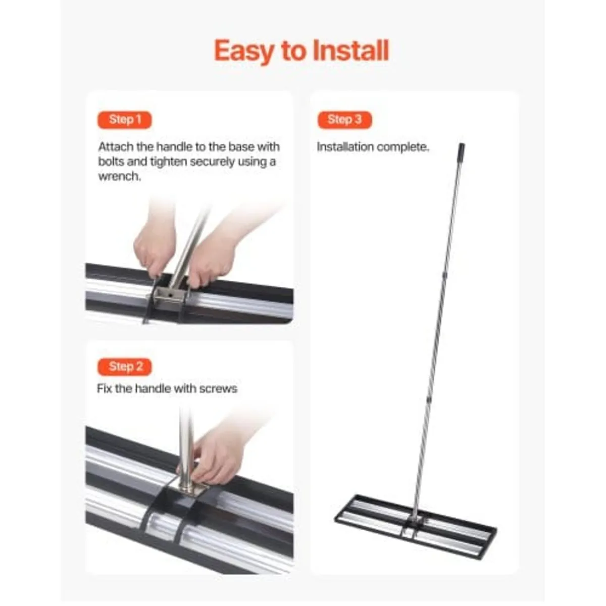 Updated Lawn Leveling Rake with Roller, 48'' x 10" - Image 4