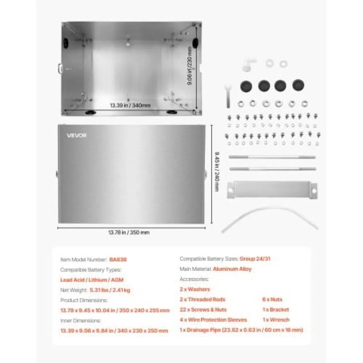 Battery Box, Group 24/31 Trolling Motor Battery Bo - Image 4
