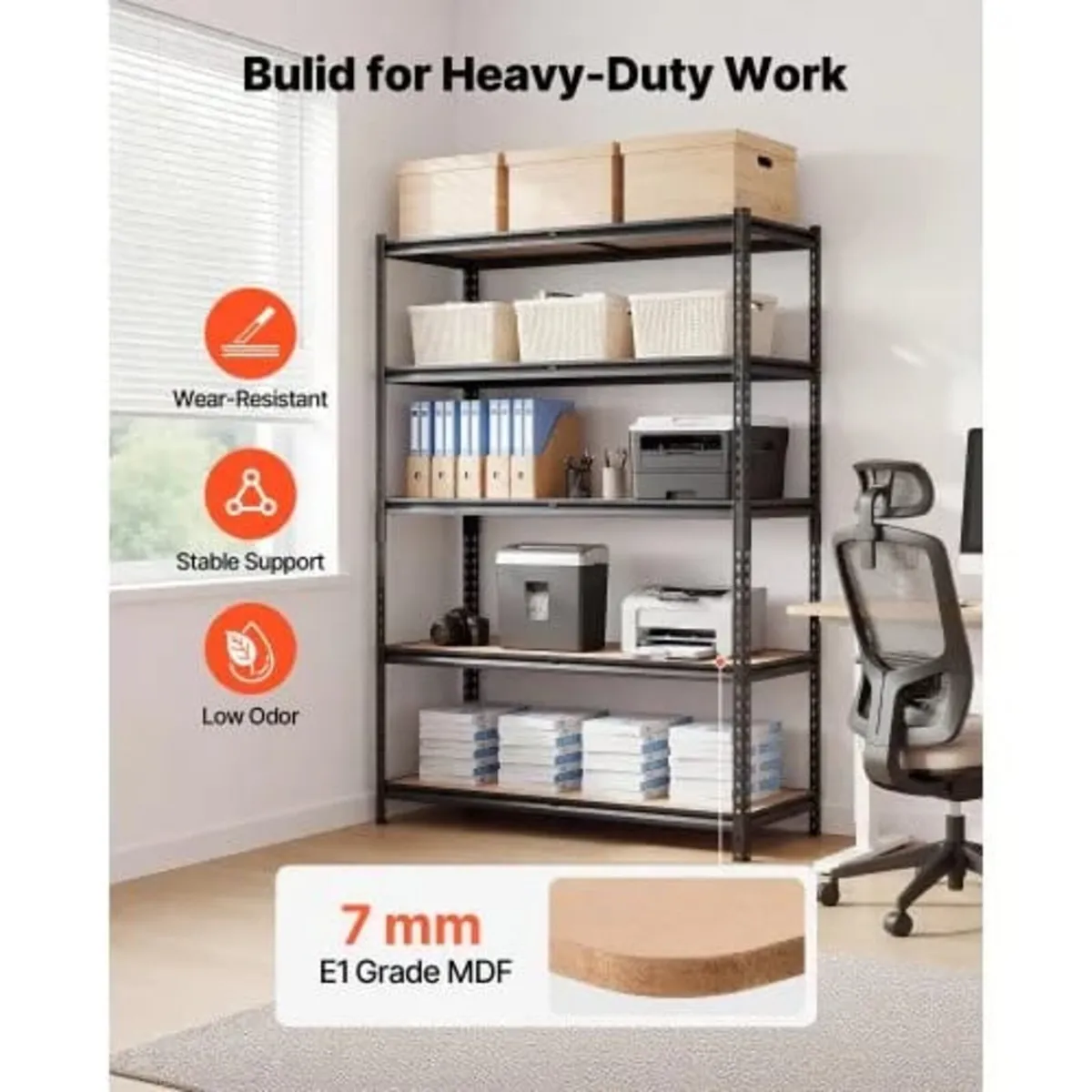 Storage Shelves, 5-Tier Adjustable, 1360.8kg Capac - Image 4