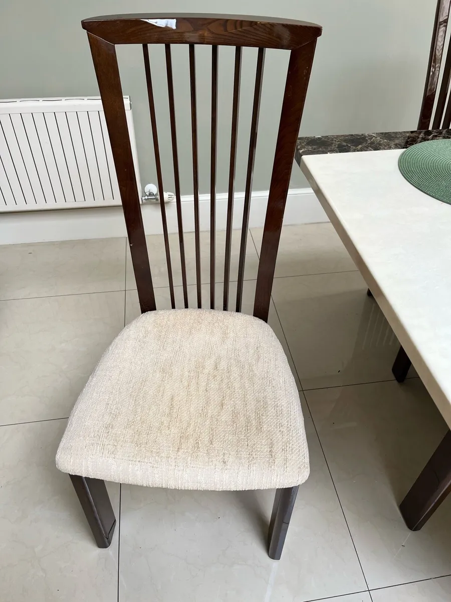 Marble table and dining chairs - Image 2