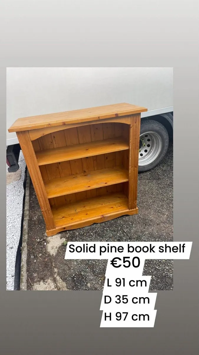 solid pine book shelf - Image 1