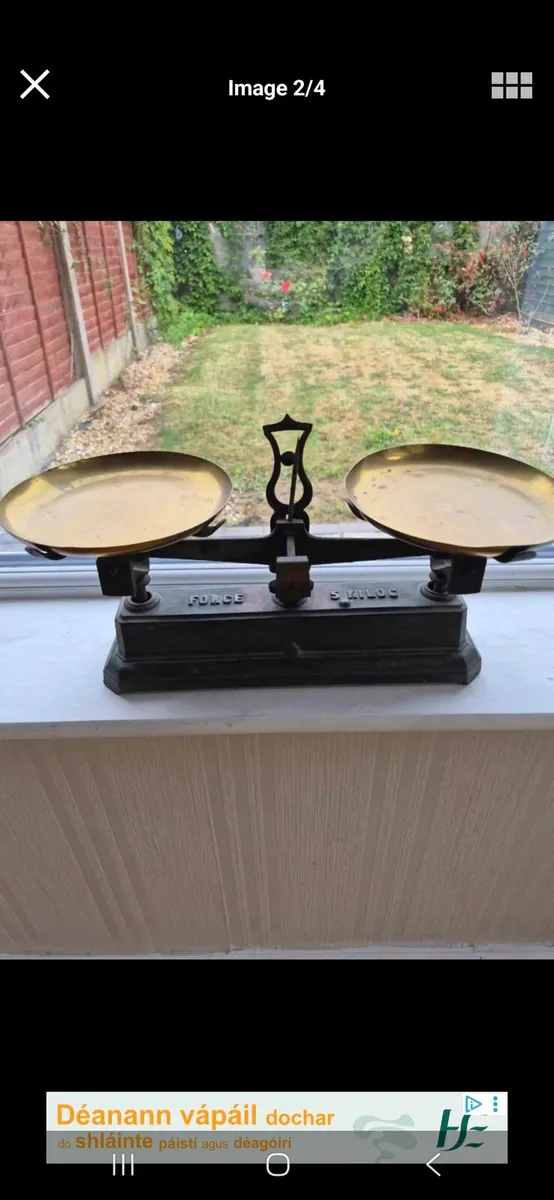 Old iron and brass Weighing scales - Image 1