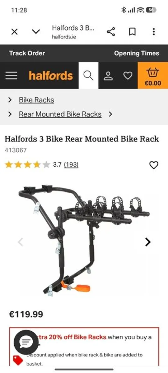 3 bike halfords bike carrier - Image 1
