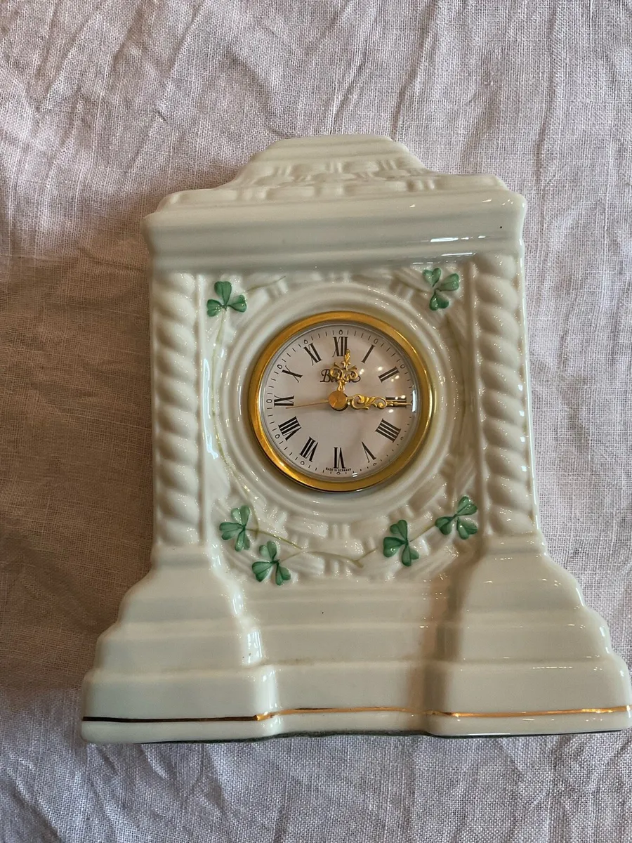 Belleek Irish porcelain mantel clock - Image 1