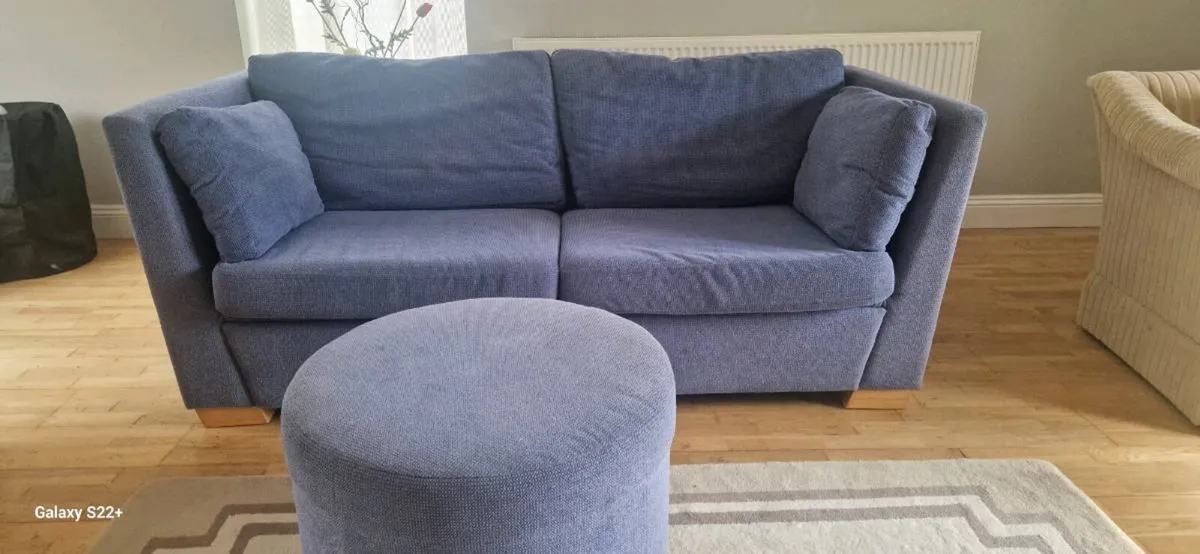 2 seater couch with footstool - Image 2