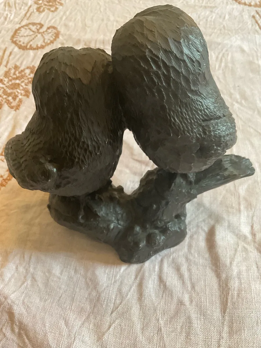 Vintage Heredities “Pair of Owls” sculpture - Image 3