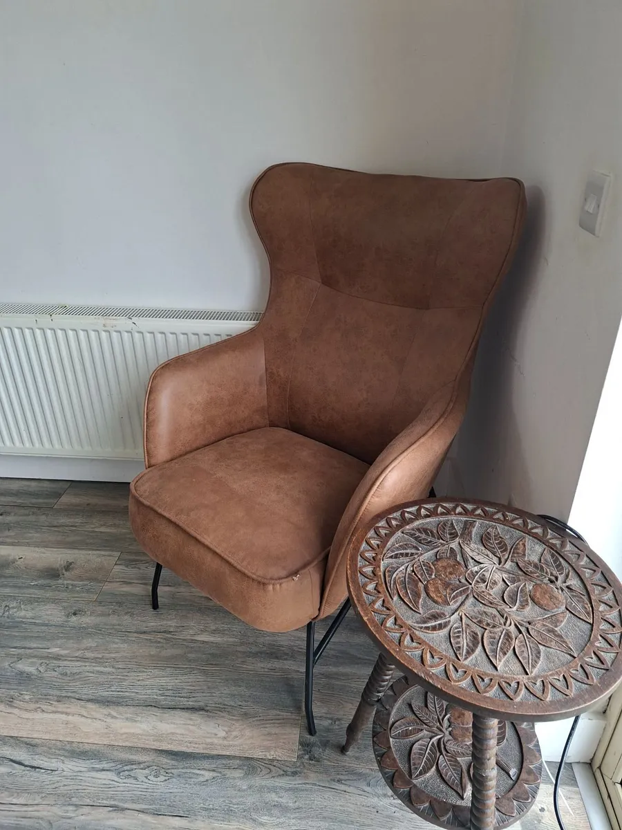 Genuine Leather Accent Chair - Image 2