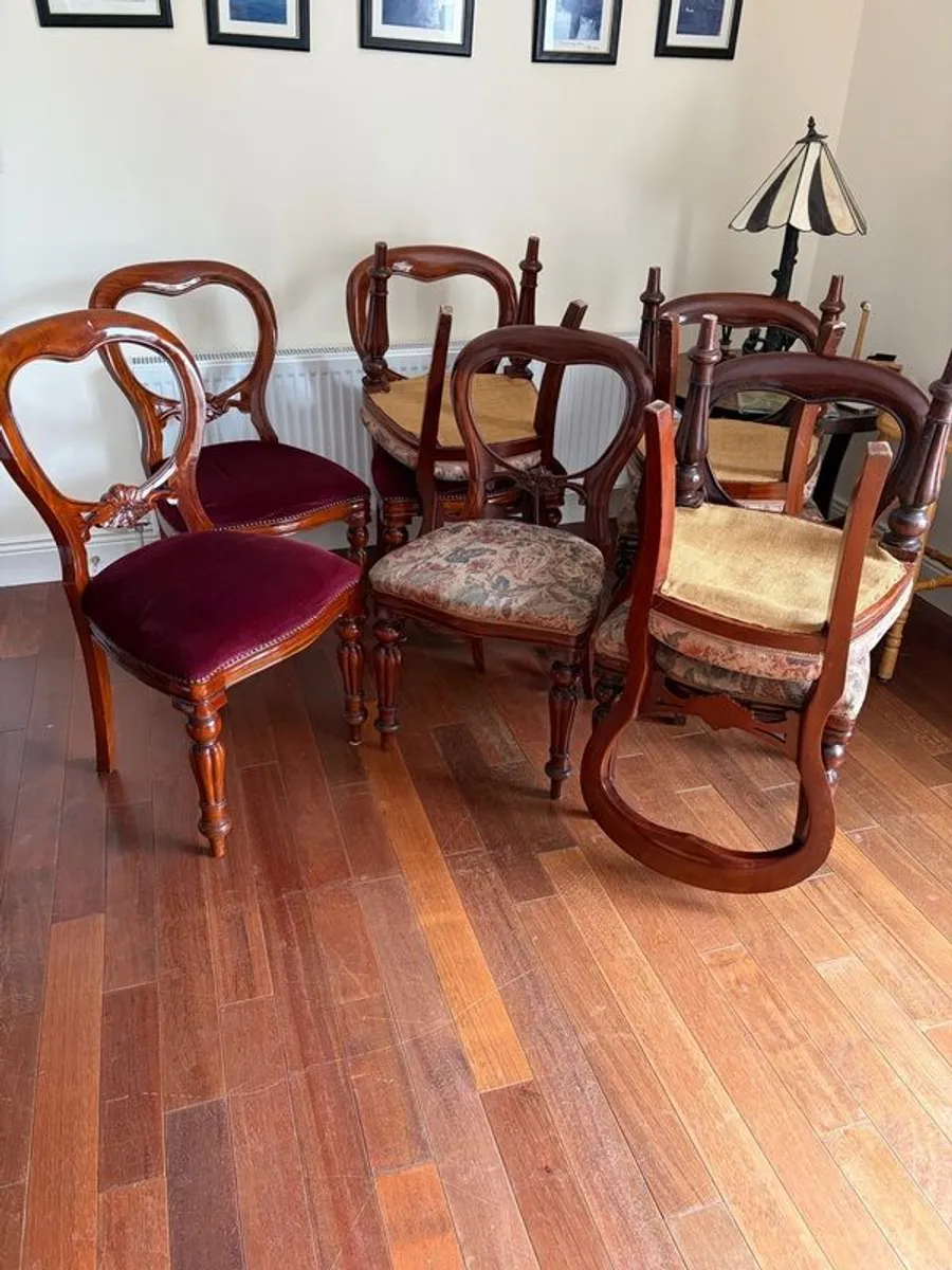 Dining chairs (Three velvet spoon back) - Image 1