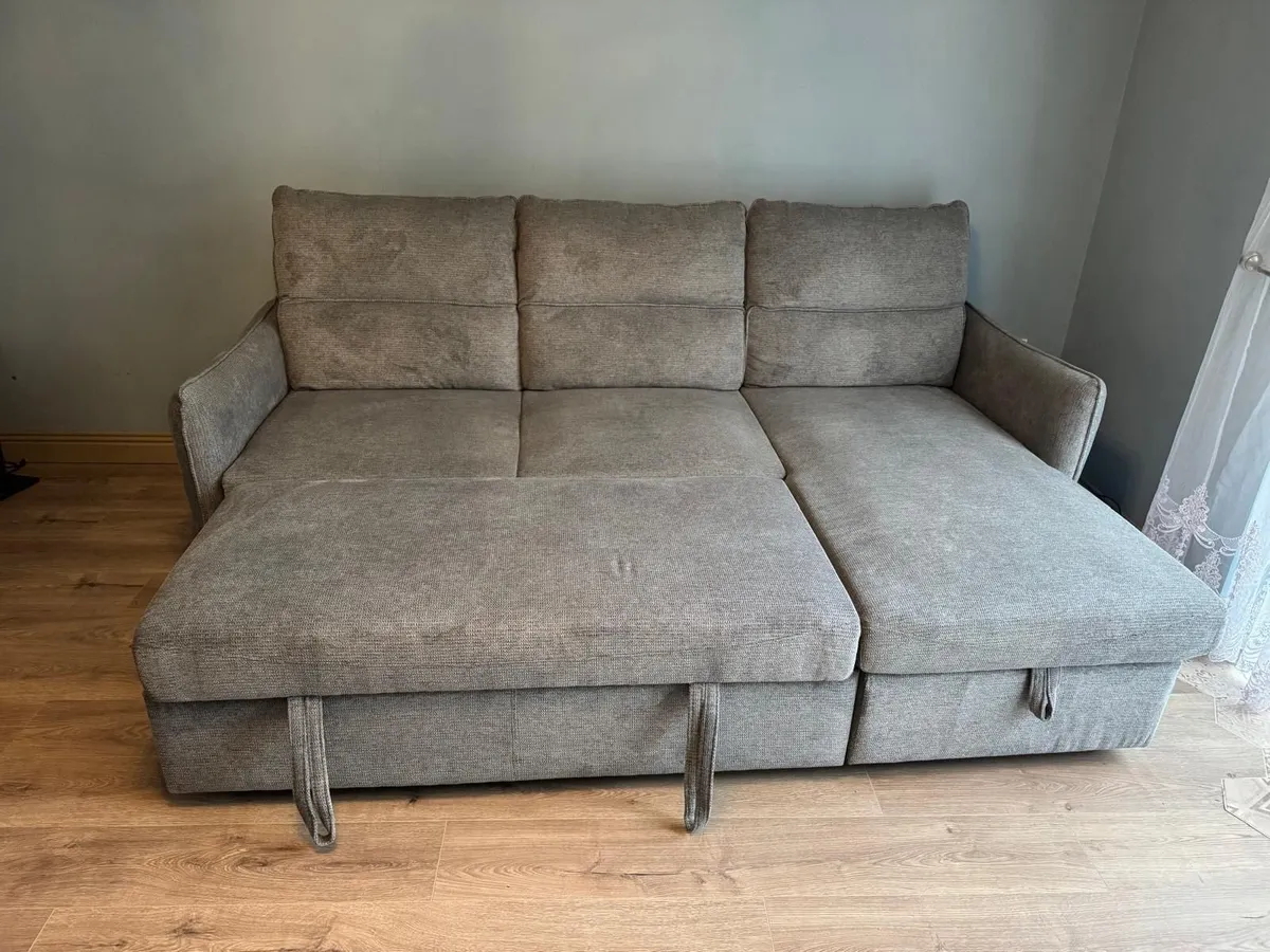 Grey Reversible Corner Sofa Bed with Storage - Image 4