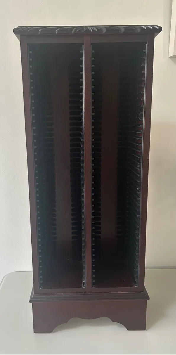 Vintage Mahogany 80-CD Storage Tower - Image 1