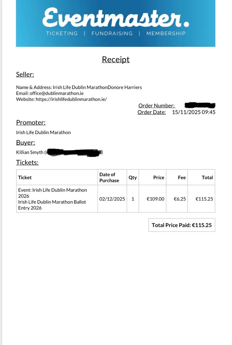 Dublin Marathon Ticket