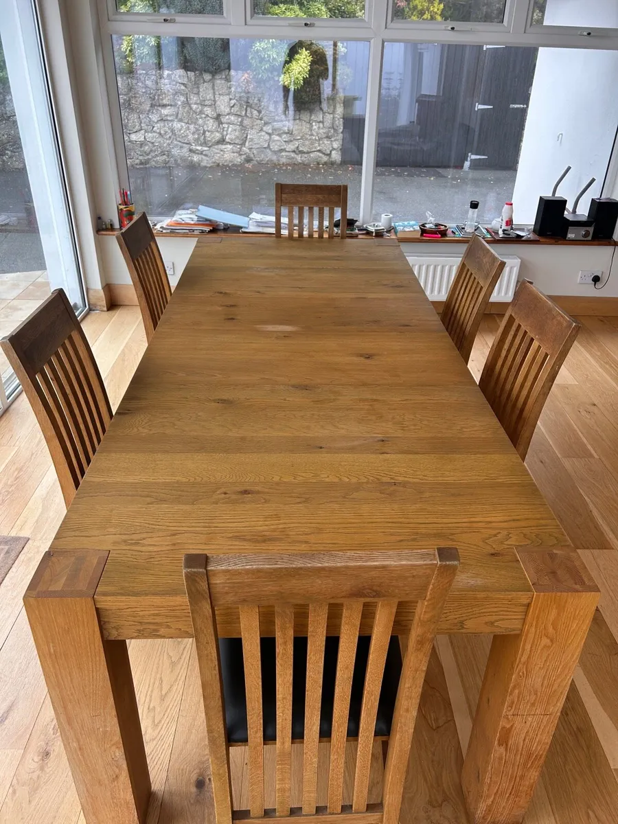 Solid Oak table and chairs - Image 2