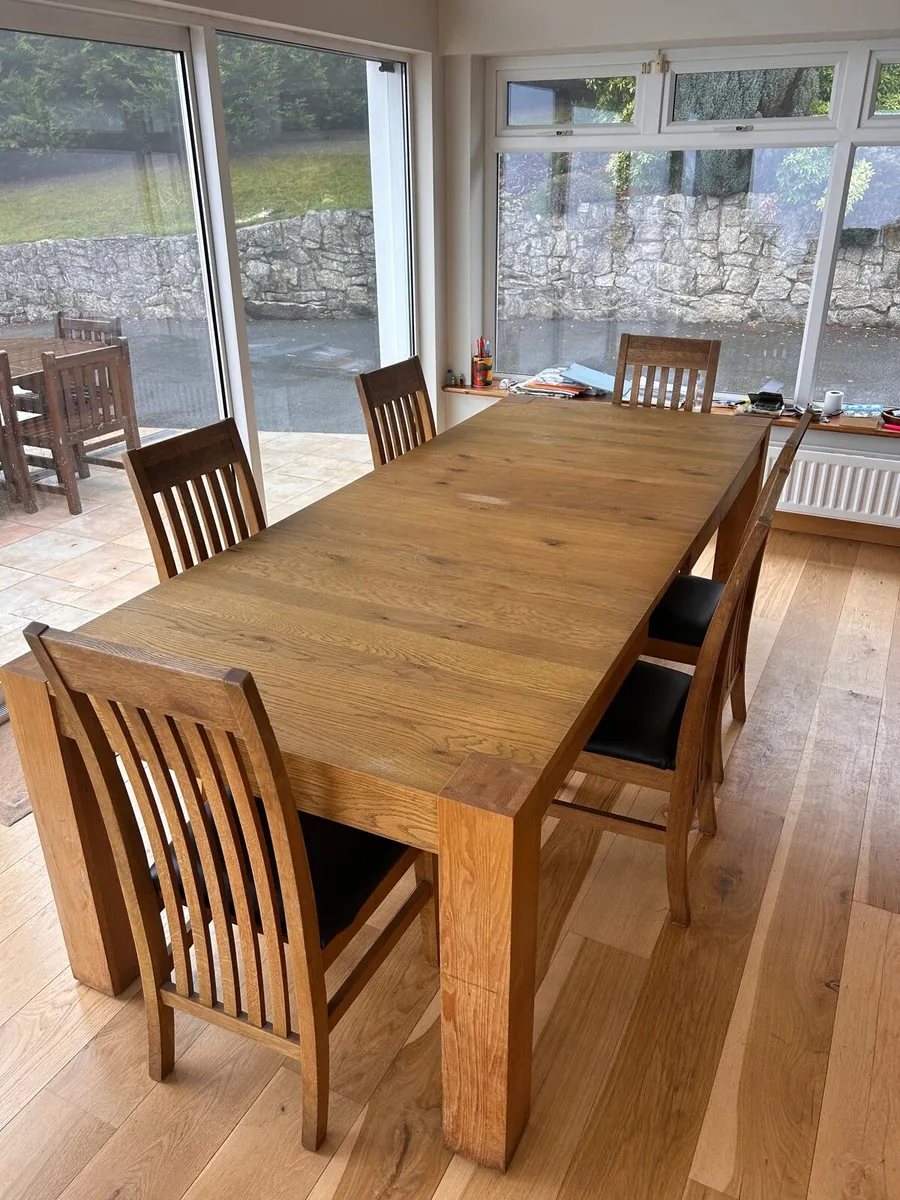 Solid Oak table and chairs - Image 1