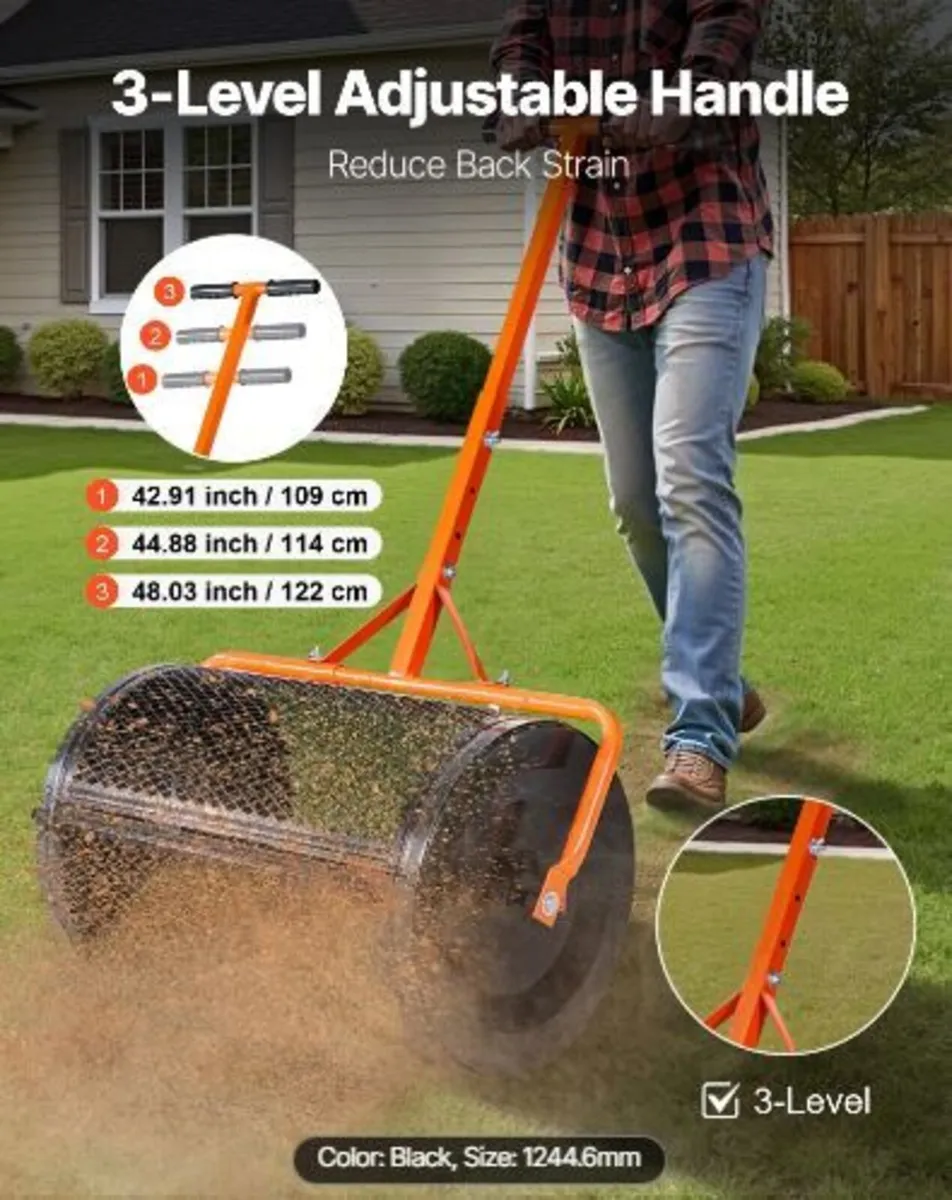 Compost Spreader, 24 in Wide Peat Moss Spreader - Image 2