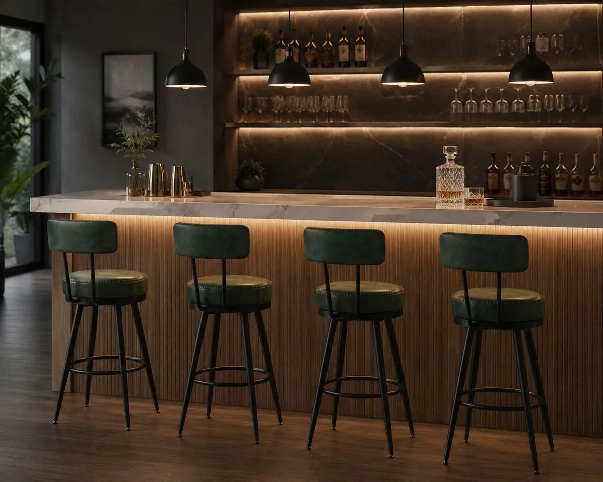 4 x new green kitchen barstools - FREE DELIVERY - Image 1