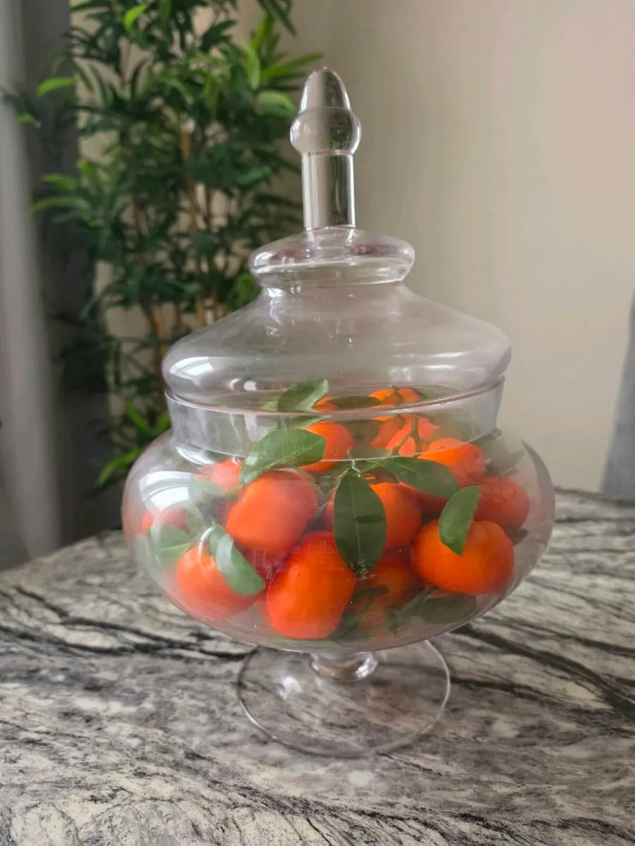 Apothecary jar Large with decorative mandarins - Image 1